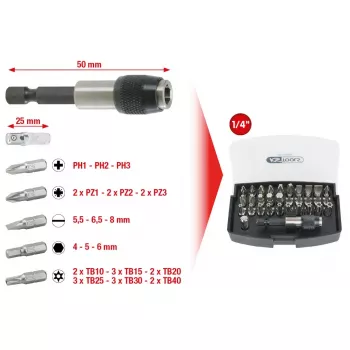 KS Tools 911.2060 32 dalių atsuktuvų antgalių rinkinys