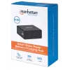 Manhattan Smart Video Multiport Dock, 5 prievadų: HDMI, USB-A (x2), USB-C (x2), su Power Delivery USB-C prievadu, integruotu maitinimo šaltiniu, itin kompaktiškas, nuimamas maitinimo laidas, juodas, trejų metų garantija, mažmeninė dėžutė