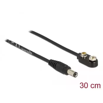 DeLOCK 86697 maitinimo laidas 5,5 x 2,1 mm vyriškas į 9 V blokinę bateriją