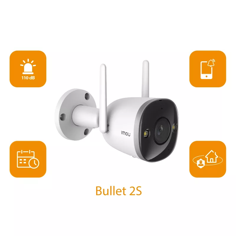 Imou Bullet 2S IP stebėjimo kamera, vidaus, laidinis ir belaidis, išorės, CE, FCC, lubos/siena