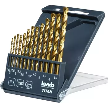 Gręžtų rinkinys KWB 429844 13 vnt. dydžiai 1,5–6,5 mm