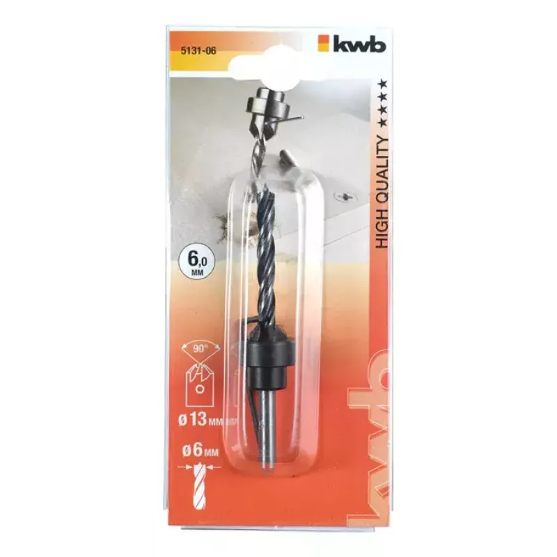 Grąžtas KWB 513106 6 mm medžio drožlių plokštėms, kietmedžiui, plastikui, minkštmedžiui
