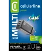 Cellularline Multipower Micro 65W itin kompaktiškas 65W greitasis sieninis įkroviklis su 3 prievadais