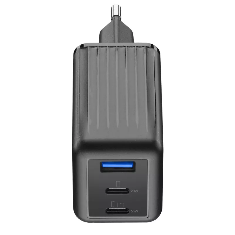 Cellularline Multipower Micro 65W itin kompaktiškas 65W greitasis sieninis įkroviklis su 3 prievadais