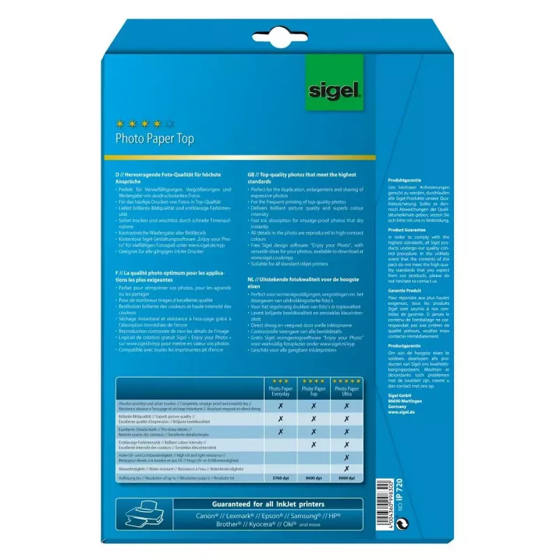 Foto popierius blizgus Sigel InkJet Top A4