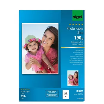 Foto popierius satinuotas Sigel InkJet Ultra A4 190 g/m² 50 lapų