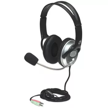 Manhattan Classic Stereo Over-Ear ausinės su mikrofonu (3,5 mm), reguliuojamas plieninis lankelis, 2,5 m laidas, 3 metų garantija