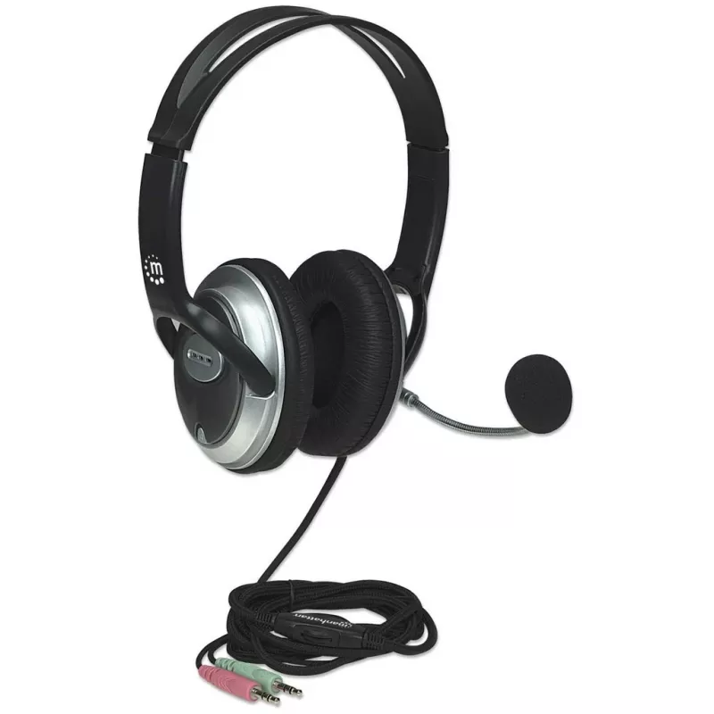Manhattan Classic Stereo Over-Ear ausinės su mikrofonu (3,5 mm), reguliuojamas plieninis lankelis, 2,5 m laidas, 3 metų garantija