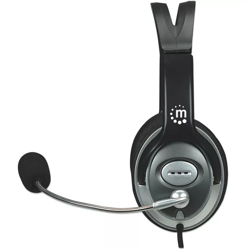 Manhattan Classic Stereo Over-Ear ausinės su mikrofonu (3,5 mm), reguliuojamas plieninis lankelis, 2,5 m laidas, 3 metų garantija