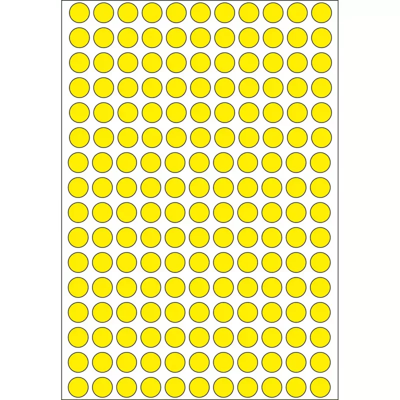 Įvairios paskirties lipdukai HERMA 5632 apvalūs geltoni taškeliai 8 mm