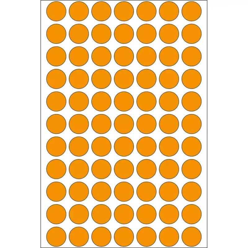 Įvairios paskirties etiketės HERMA 1848 vnt. švytinčiai oranžinės