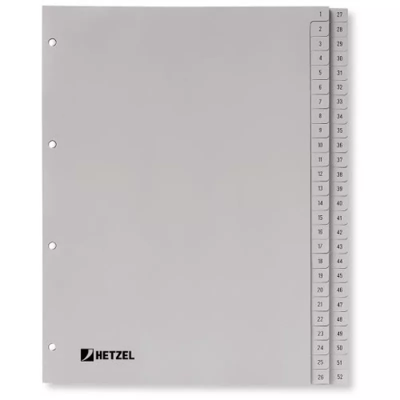 Rexel PP skirtukai, pilki, skaitiniai, A4, 1 vnt.