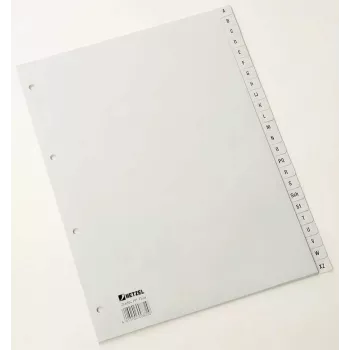 Rexel PP abėcėliniai skirtukai, pilki, A4