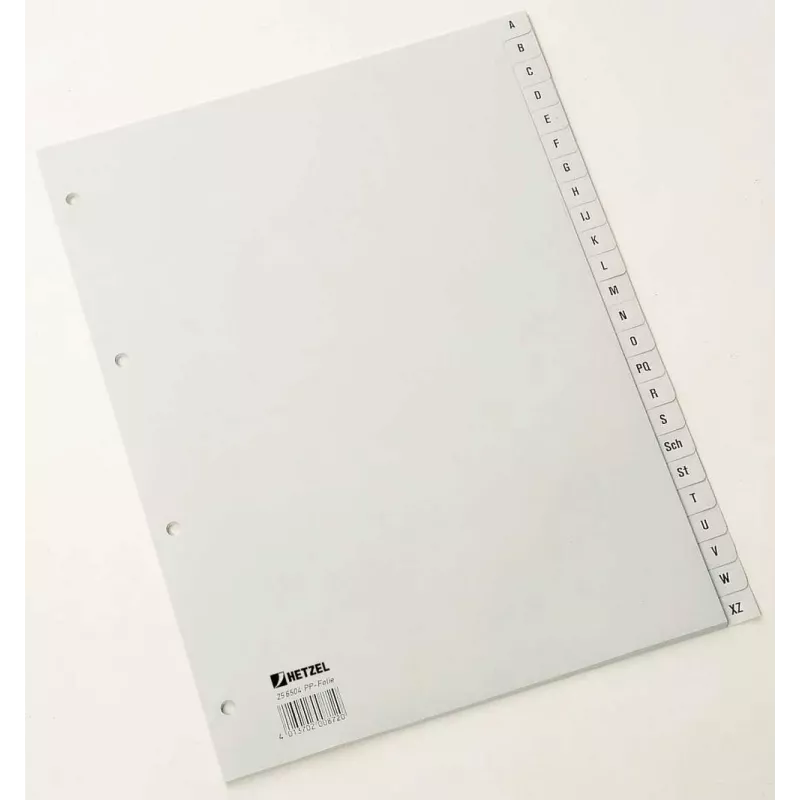Rexel PP abėcėliniai skirtukai, pilki, A4