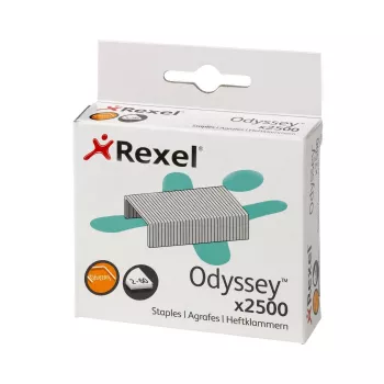 Rexel Odyssey segtukai 2500 vnt., plieniniai, sidabriniai, 60 lapų