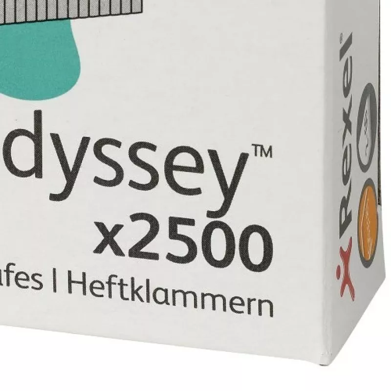 Rexel Odyssey segtukai 2500 vnt., plieniniai, sidabriniai, 60 lapų
