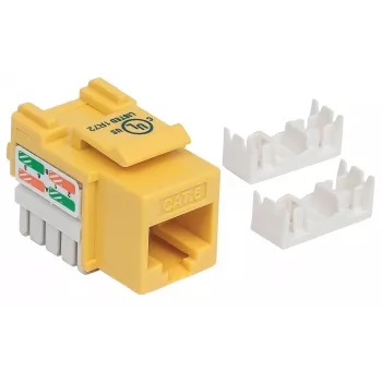 Intellinet Keystone Jack, Cat6, UTP, Punch-down, Geltona, Plokščia, RJ-45, Moteriška, 22/26 AWG, Cat6