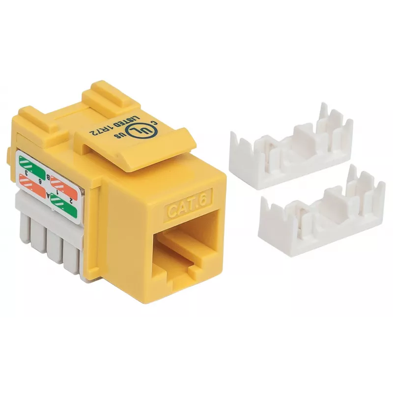 Intellinet Keystone Jack, Cat6, UTP, Punch-down, Geltona, Plokščia, RJ-45, Moteriška, 22/26 AWG, Cat6