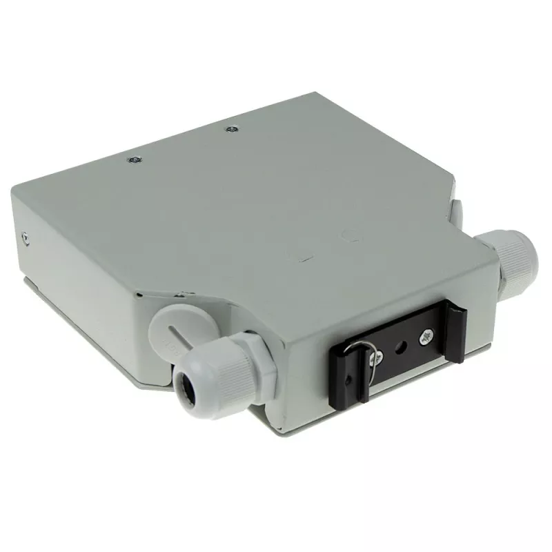 ACT DIN bėgio šviesolaidžio galinė dėžutė be adapterių, 12 prievadų, 130 mm x 130 mm x 45,3 mm, dramblio kaulo spalvos