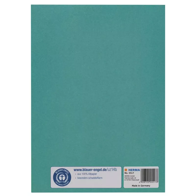 HERMA 5517 Turquoise – A5 užrašų knygelės viršelis iš perdirbto popieriaus
