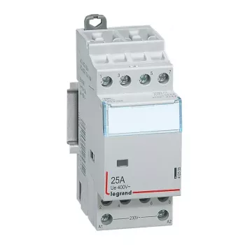 Legrand 412535 CX3 kontaktorius, 230 V, 25 A, 4 NO, be rankinio valdiklio, 2 modulių pločio