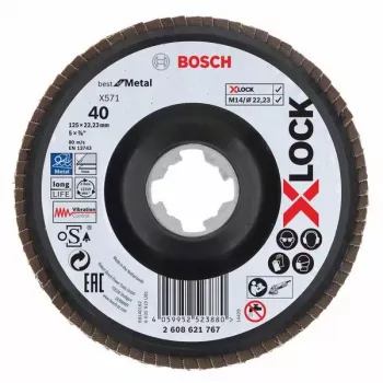 Bosch X571 šlifavimo diskas metalui X-LOCK 125 mm