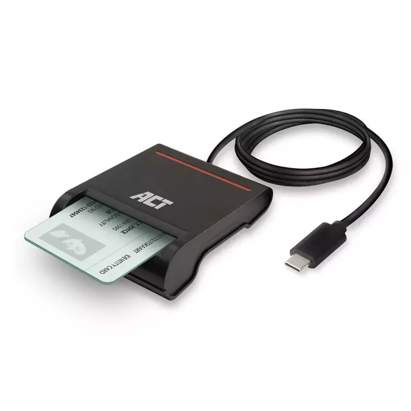 Išorinis USB-C kortelių skaitytuvas ACT AC6020, USB 2.0, 1 m kabelis, juodas