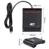 Išorinis USB-C kortelių skaitytuvas ACT AC6020, USB 2.0, 1 m kabelis, juodas