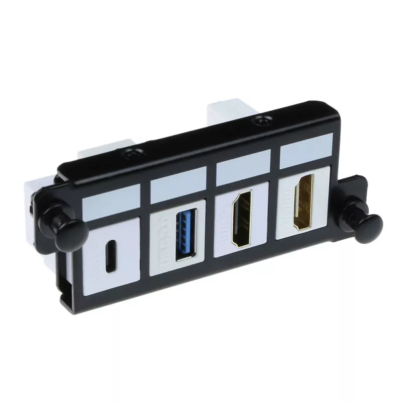 ACT Adapterinė plokštė 4 x keystone FTP, juoda, 1 vnt.