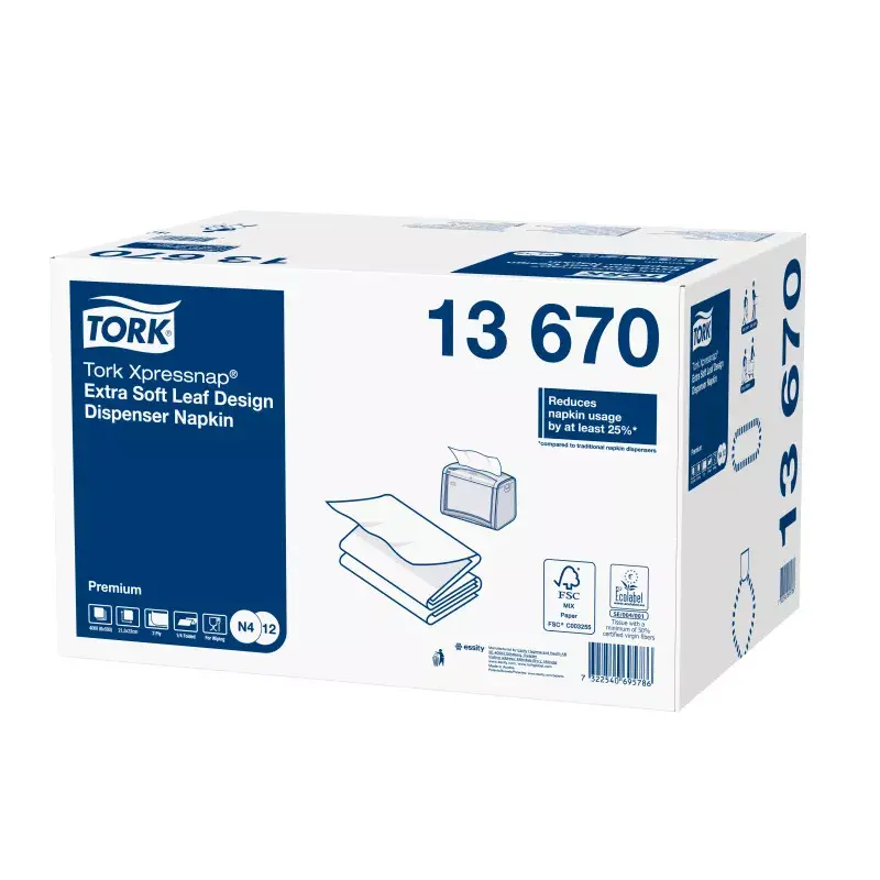 Popierinės servetėlės Tork 13670 baltos 500 vnt