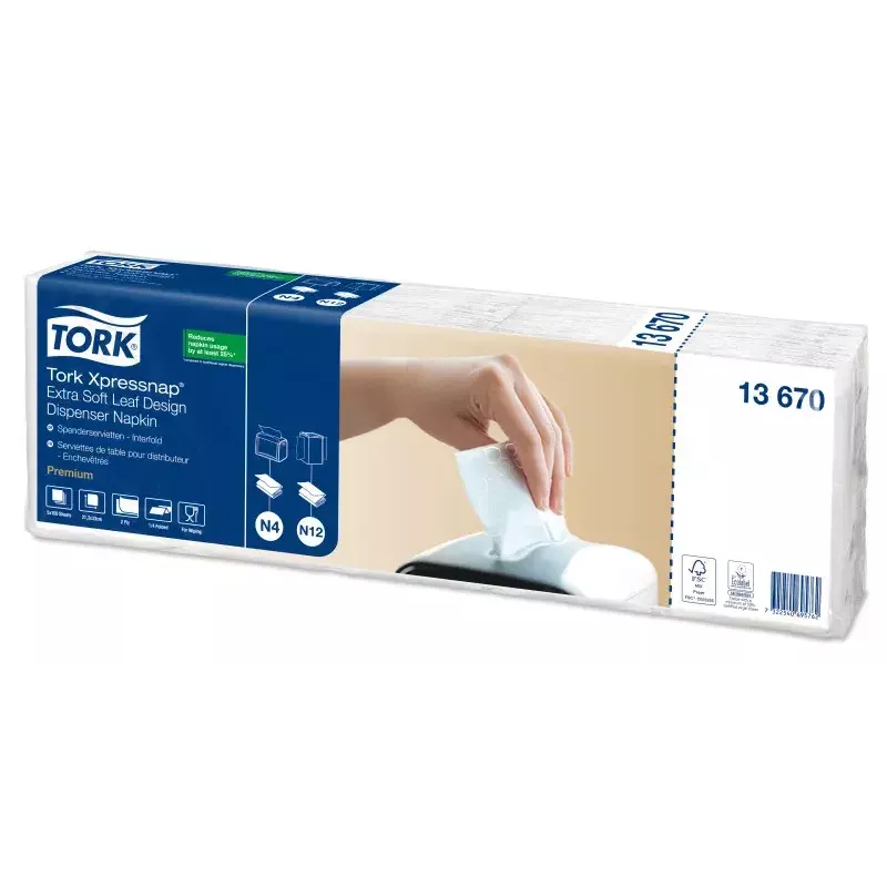 Popierinės servetėlės Tork 13670 baltos 500 vnt