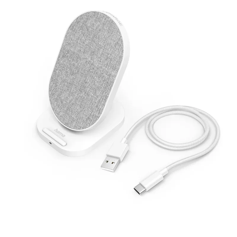 Hama QI-FC10S-Fab belaidė įkrovimo stotelė Smartphone White USB greitasis įkrovimas