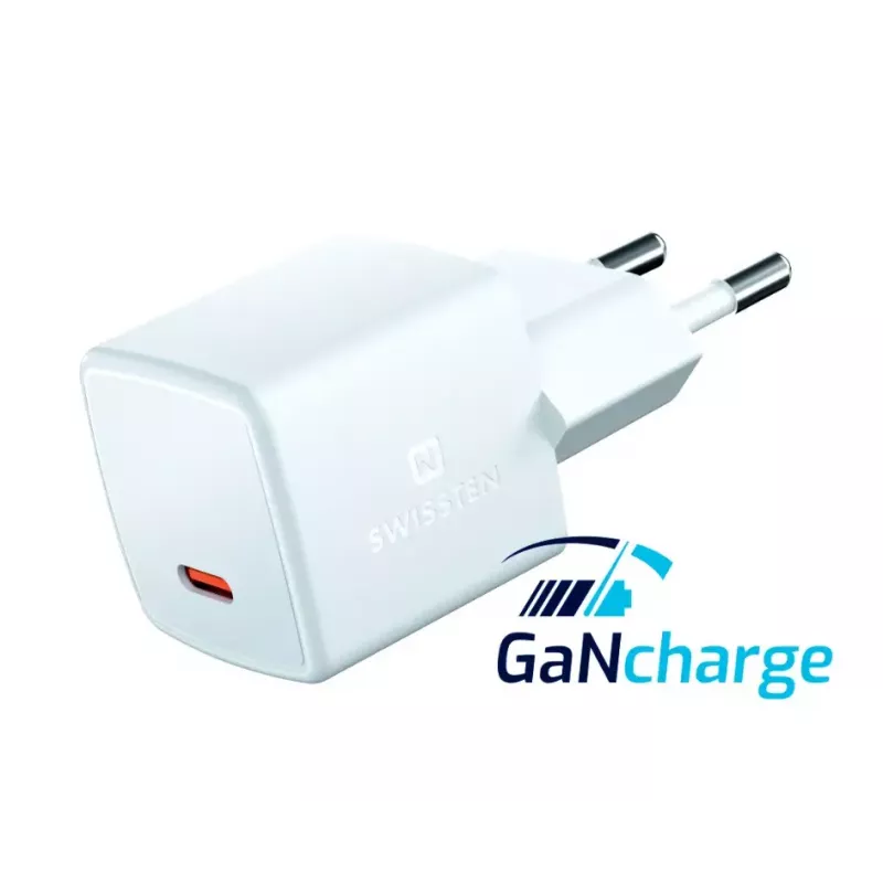 SWISSTEN Mini Travel Charger GaN 25W PD USB-C greitas įkroviklis telefonams ir planšetėms