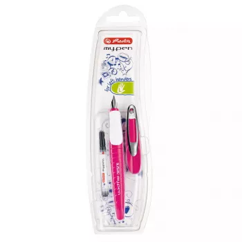 Parker stiliaus automatinis rašiklis Herlitz my.pen kasečių sistema rožinė balta