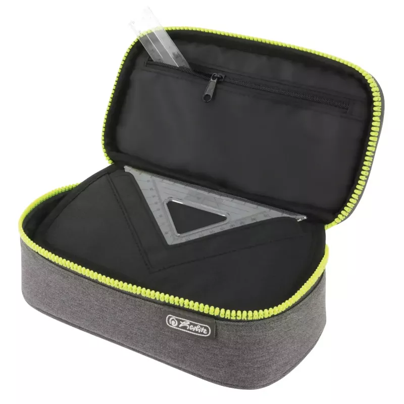 Pieštukinė Herlitz beatBox ABC poliesteris pilka geltona 225x120x70 mm