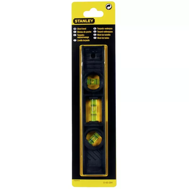 Gulsčiukas torpedinis Stanley 0.2m juodas Tikslumas 2mm/m