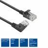 ACT Black 2 m U/UTP CAT6A LSZH Slimline patch kabelis su RJ45 jungtimis 90° kampu dešinėn į tiesią