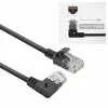ACT Black 3 m U/UTP CAT6A LSZH plonas pataisymo laidas su RJ45 jungtimis 90° kampu dešinėn ir tiesia