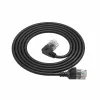 ACT Black 0,25 m U/UTP CAT6A LSZH plonas pataisos kabelis su RJ45 jungtimis 90° kairėn į tiesią