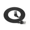 ACT Black 0,15 m U/UTP CAT6A LSZH plonas šuolinis kabelis su RJ45 jungtimis 90° kampu į viršų iki tiesios