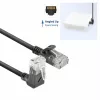 ACT Black 0,15 m U/UTP CAT6A LSZH plonas šuolinis kabelis su RJ45 jungtimis 90° kampu į viršų iki tiesios