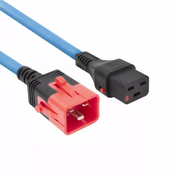 ACT maitinimo laidas C19 IEC Lock – C20 IEC Lock dvigubas fiksavimas mėlynas 1 m, PC3634