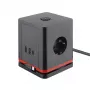 Maitinimo kubas Olympia SW 1000 su 3 AC lizdais, 1,5 m kabelis, 230 V, 16 A, juodas/raudonas
