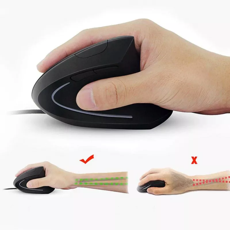 Equip 245118 vertikali ergonominė pelė dešinei rankai, USB-A, optinė, 3200 DPI