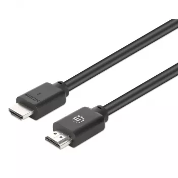 Manhattan HDMI kabelis 4K@60Hz su Ethernet, 2m, tinka visiems 4K ir 1080p/HD įrenginiams, vyriškas-vyriškas, juodas, Ultra HD 4k x 2k, viso gyvenimo garantija, Premium High Speed, atitinka HDMM2MP