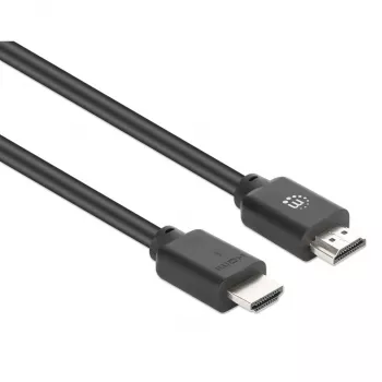 Manhattan HDMI kabelis 4K@60Hz su Ethernet, 2m, tinka visiems 4K ir 1080p/HD įrenginiams, vyriškas-vyriškas, juodas, Ultra HD 4k x 2k, viso gyvenimo garantija, Premium High Speed, atitinka HDMM2MP