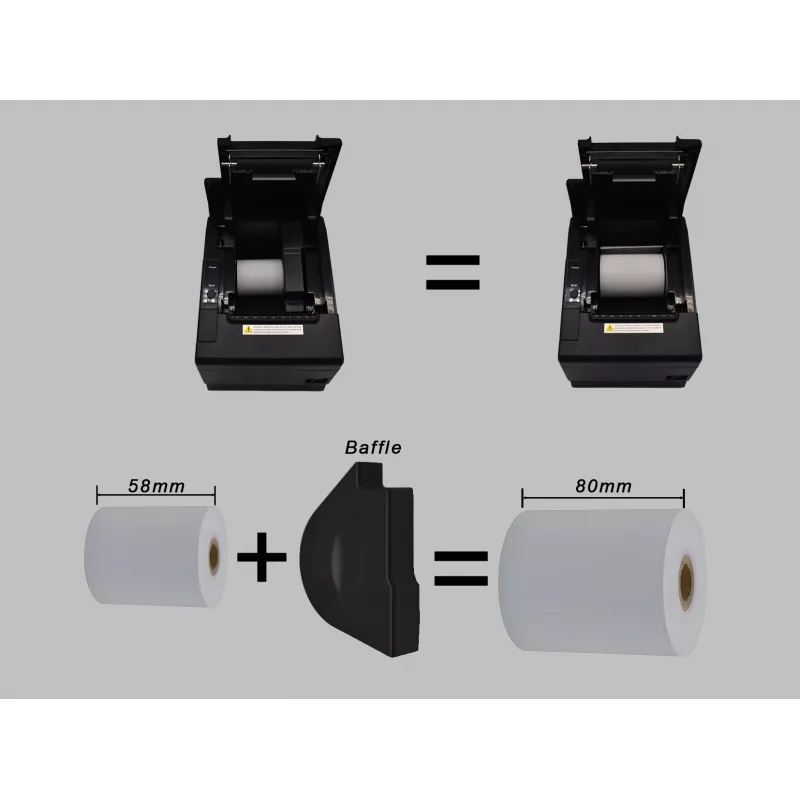 Terminis kvitų spausdintuvas EQUIP 58/80mm su automatiniu pjovikliu, USB/Ethernet/Serial, stalčiui, 203x203 DPI