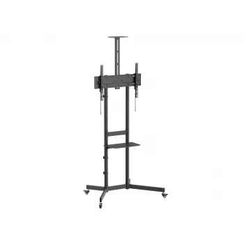 TV Trolley EQUIP Economy 37–70 colių, 70 kg, VESA 100x100–600x400, aukštis 1337–1430 mm, pakreipimas -10°–5°, juoda