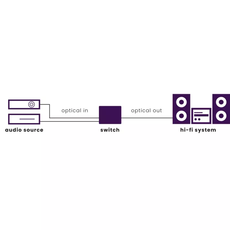Marmitek Connect TS21 - optinis jungiklis - 2 įėjimai / 1 išėjimas - Toslink