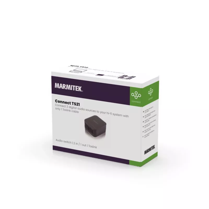 Marmitek Connect TS21 - optinis jungiklis - 2 įėjimai / 1 išėjimas - Toslink